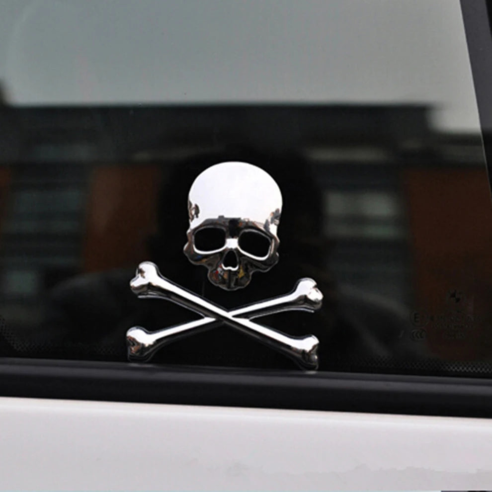Truck 3D Metal Skull Head Logo Emblem Sticker Decal