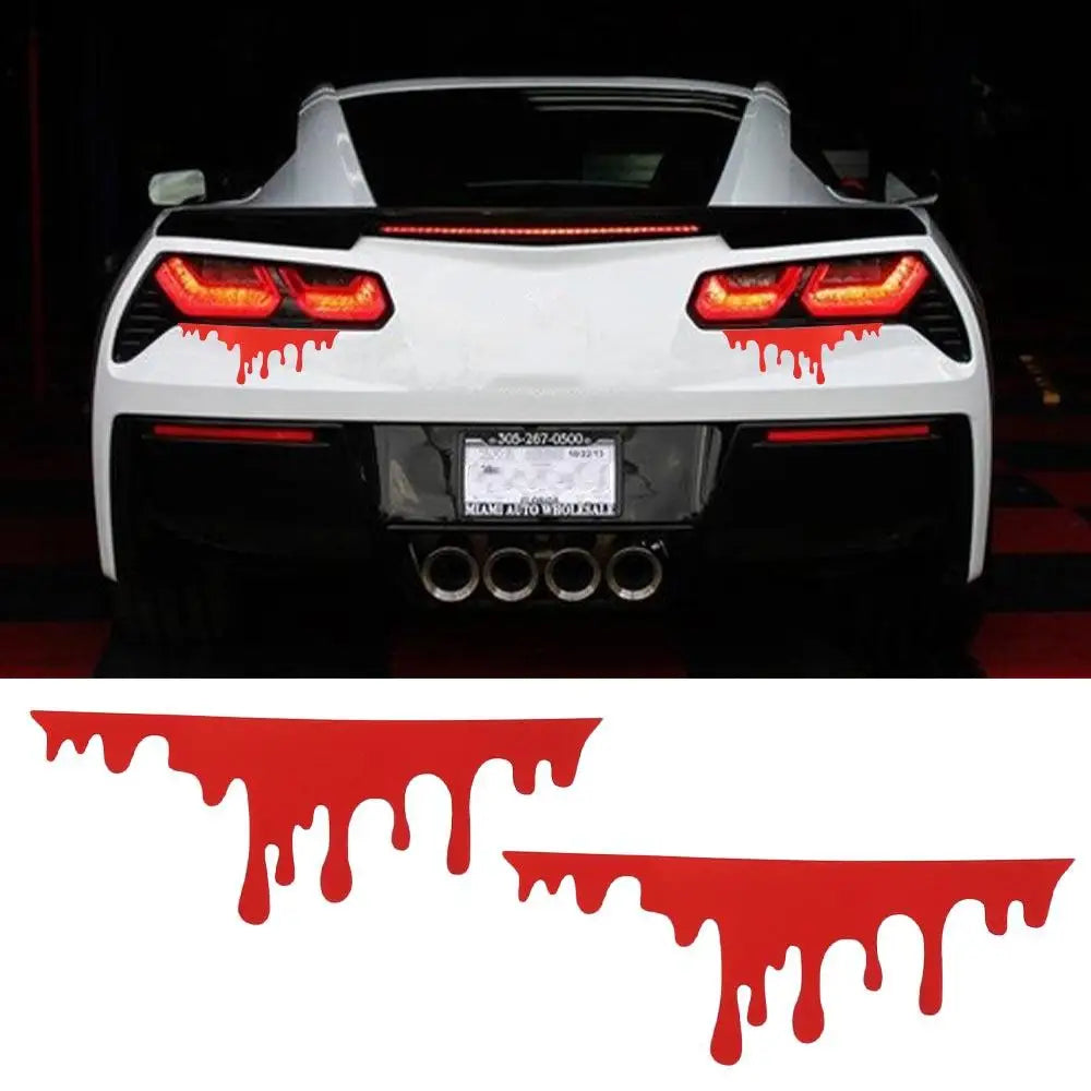 Red Blood Drips Stickers Halloween Theme Glass Headlight Sticker