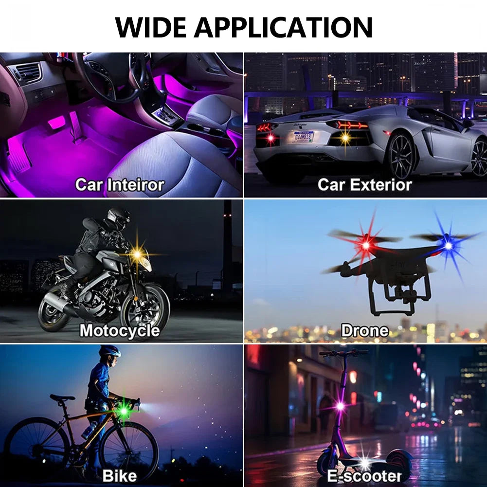 Wireless Motorcycle Strobe Warning Atmosphere Colors