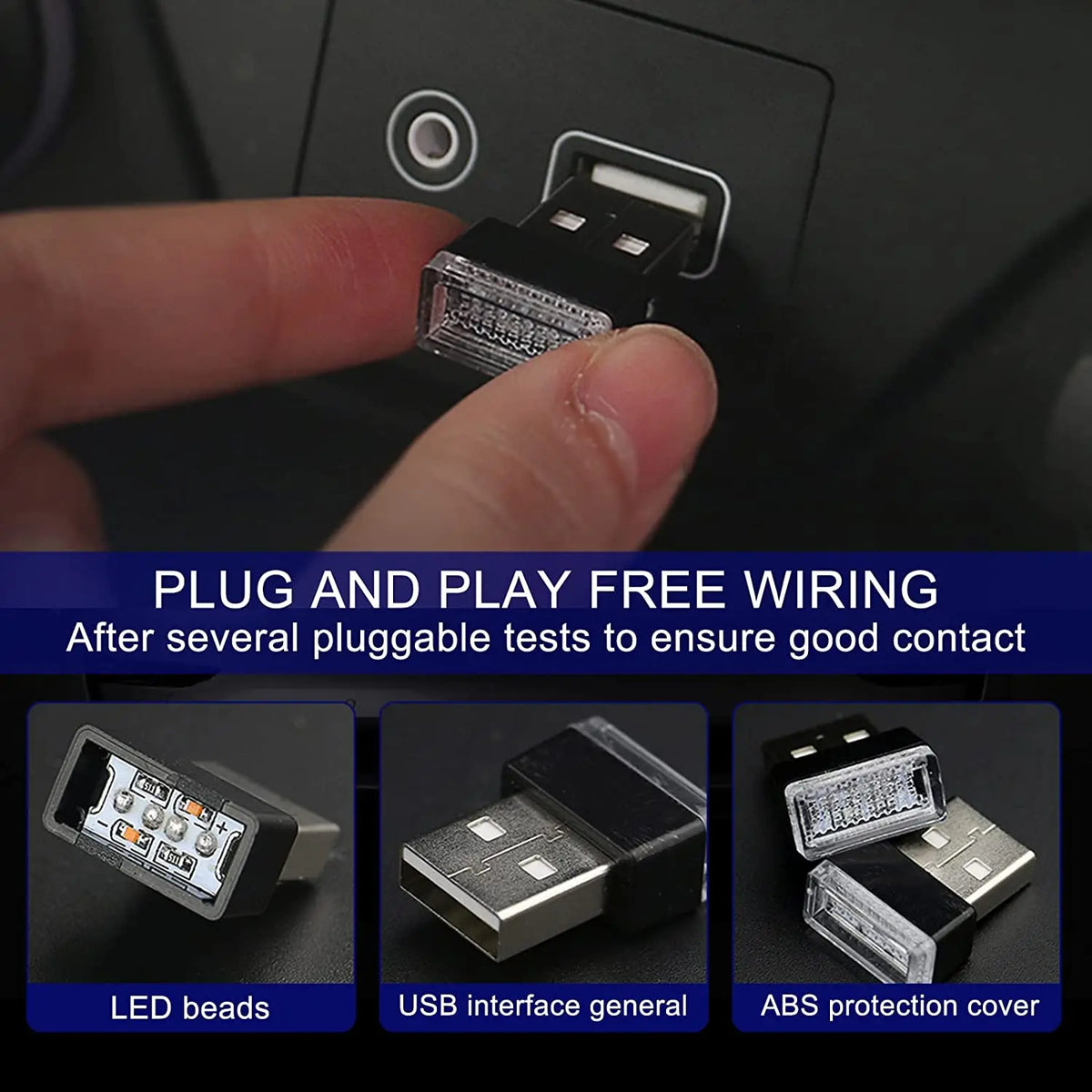 MINI USB Atmosphere Interior Ambient Lighting Neon Night White
