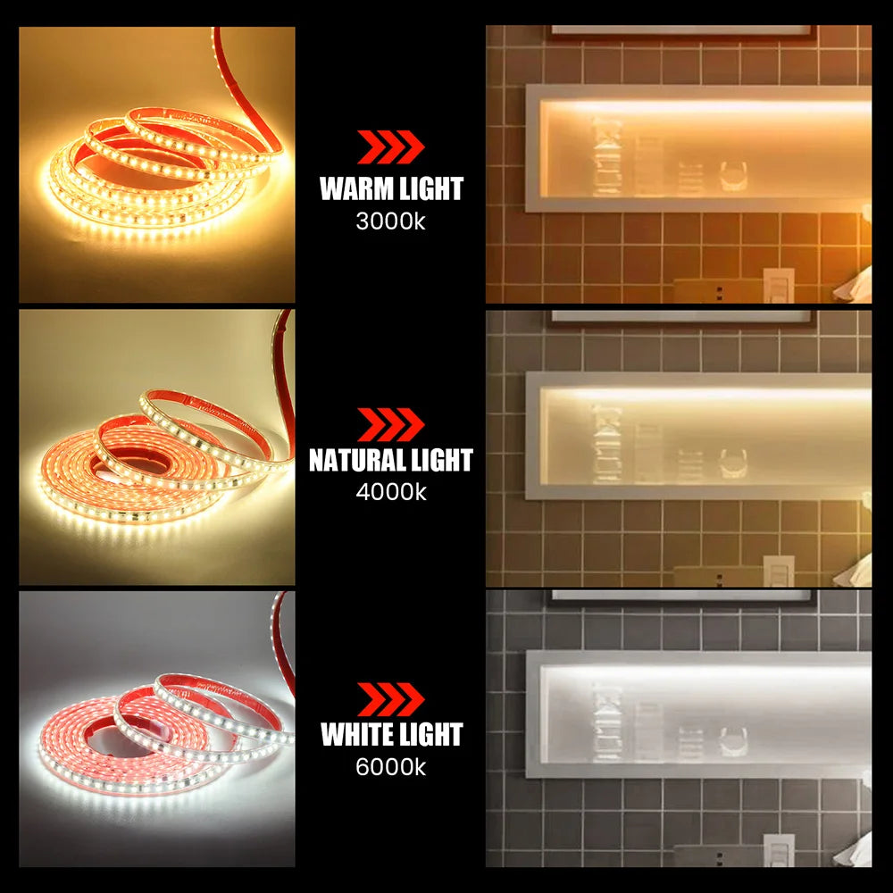 Dimmable 220V 2835 Strip Dimmer Switch Adhesive Tape Waterproof