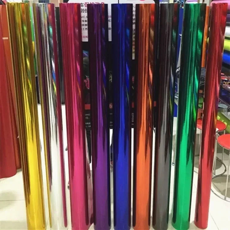 Flexible Gloss Chrome Mirror Vinyl Wraps Wrapping Film Sticker