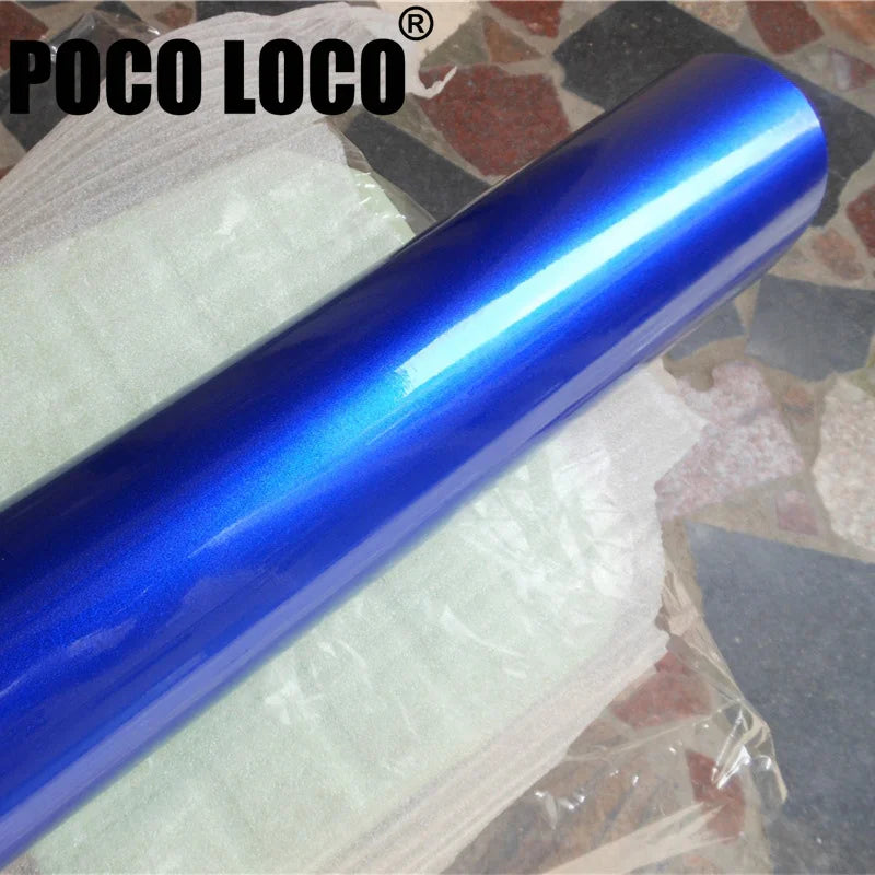 For Motorcycle Bicycle Decal Candy Blue Glossy Metallic Vinyl