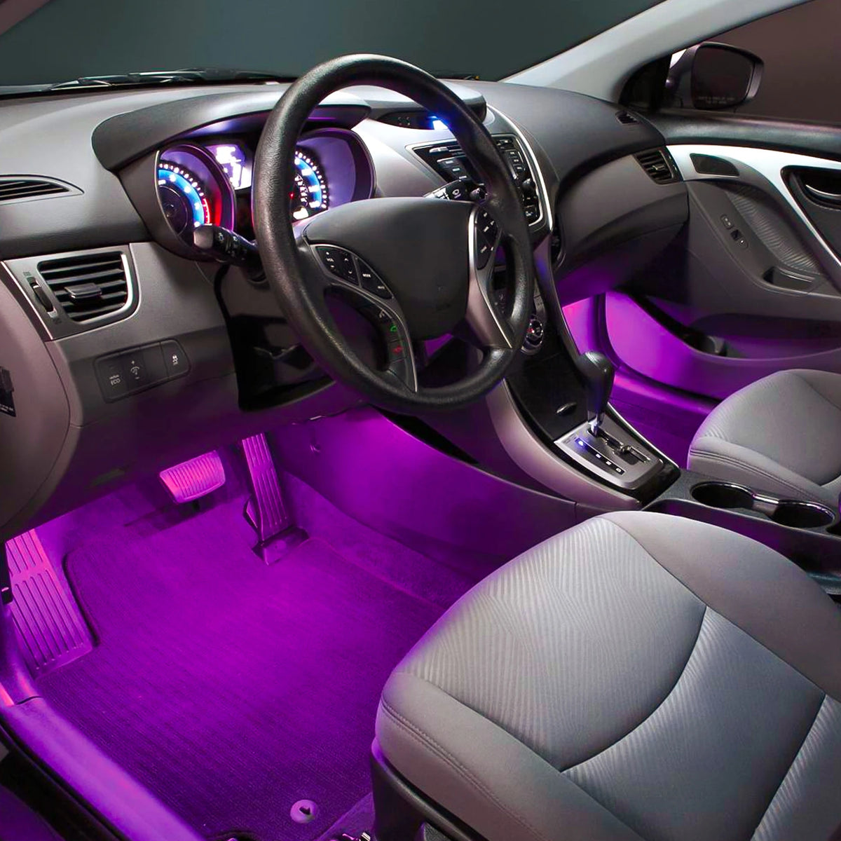 4PCS USB Interior Multicolor Music Strip Under Dash Lighting