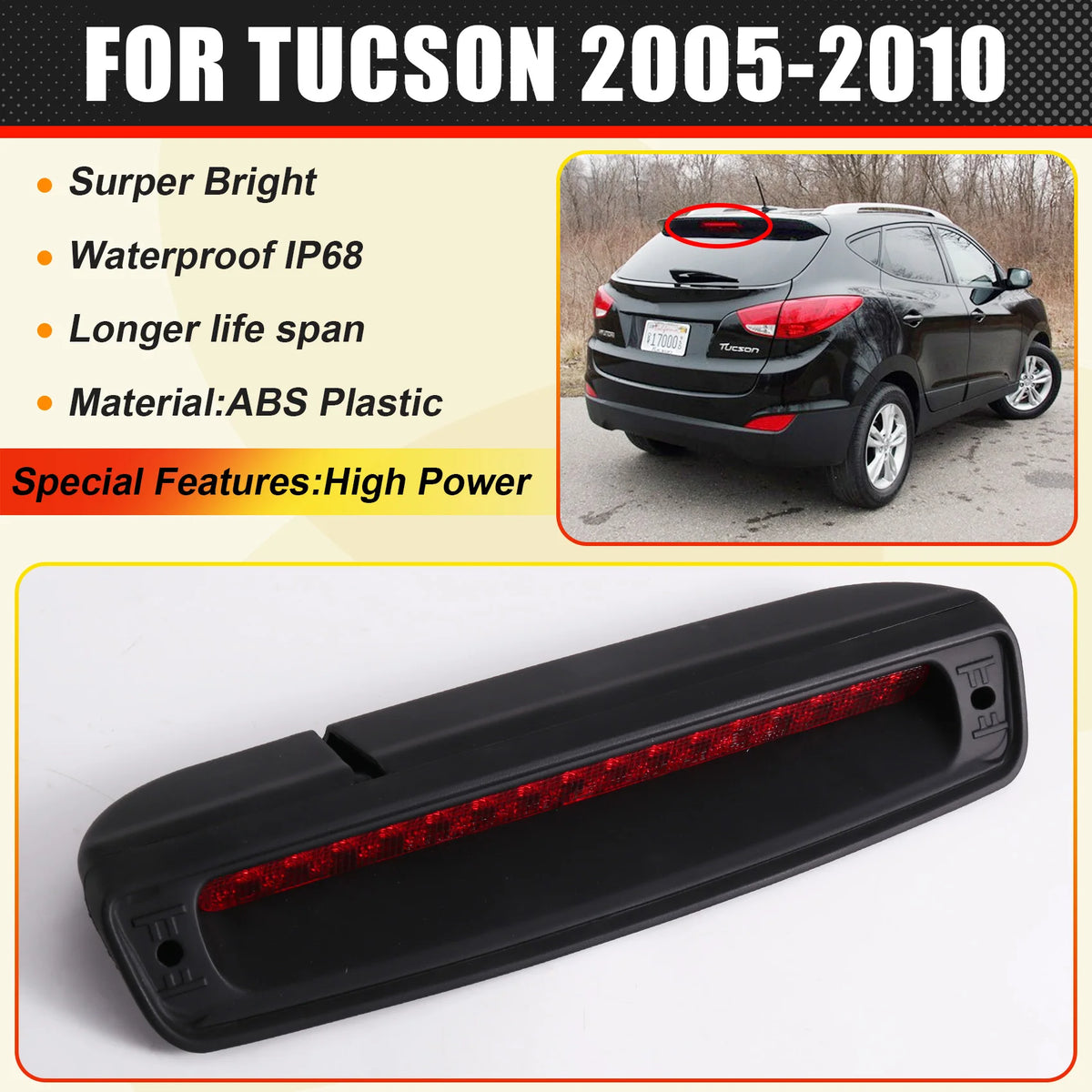 For Tucson 2005-2010 x95-new Thrid Mount Stop Additional Brake