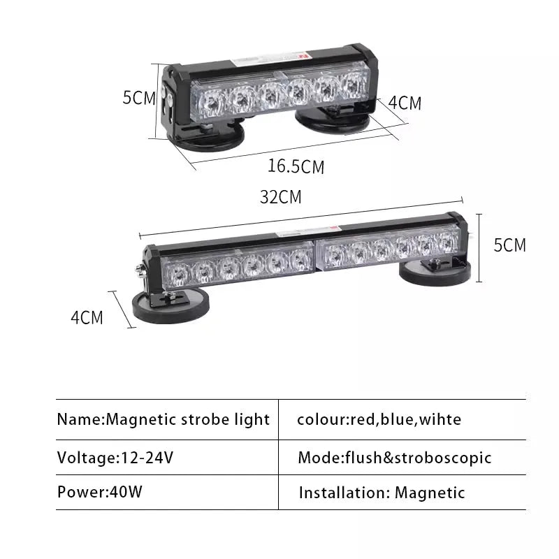 Rechargeable Warning Bursting Flash Magnet Portable Brightness