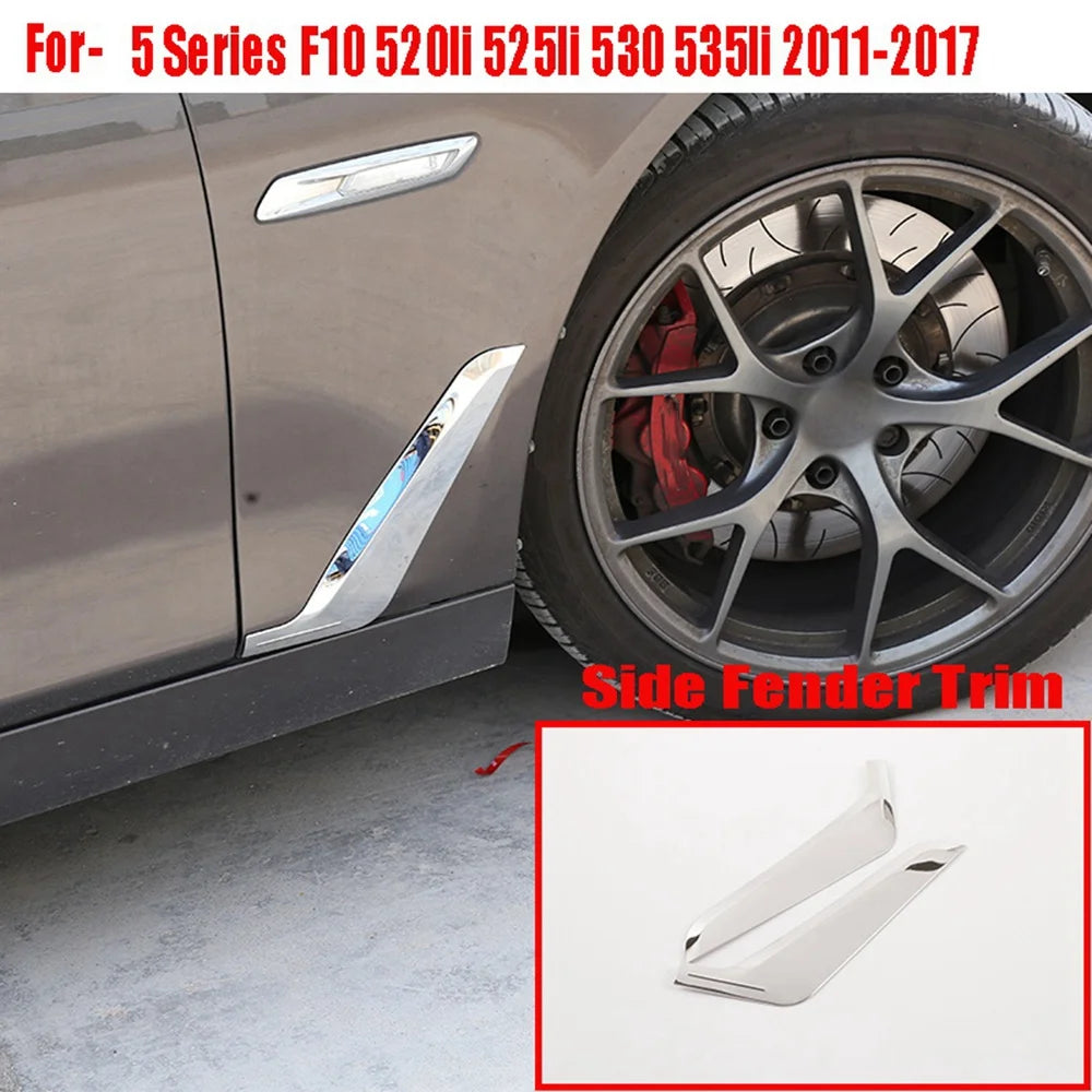 Super 1pair Chrome Stainless Steel Side Fender Trim for-bmw