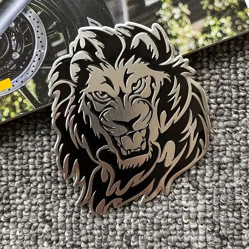 For Vehicles A 3D Fierce Lion Sticker Featuring Metal Head Tail