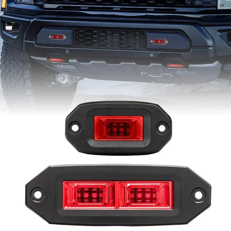 Red Inch Flush Mount Pod Off Road Driving Work