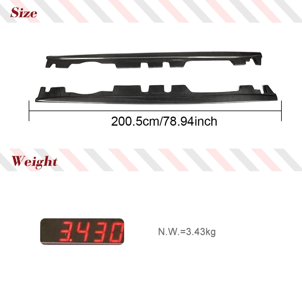 For BMW 3 Series E92 E93 Carbon Fiber Side Skirts Extension Lips