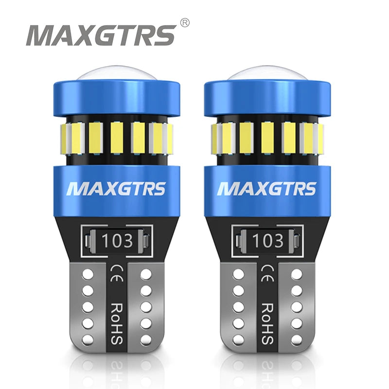 2PCS T10 W5W Bulbs Red Canbus 194 168 Clearance
