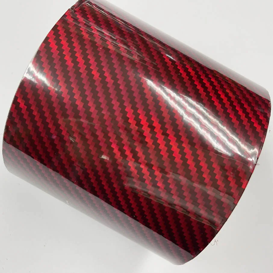 Super Glossy 10CM Width Red Holographic Carbon Fiber Vinyl