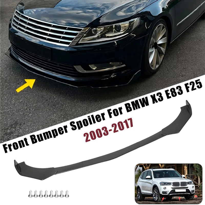 For BMW X3 E83 F25 2003-2017 Sport Front Bumper Splitter Spoiler
