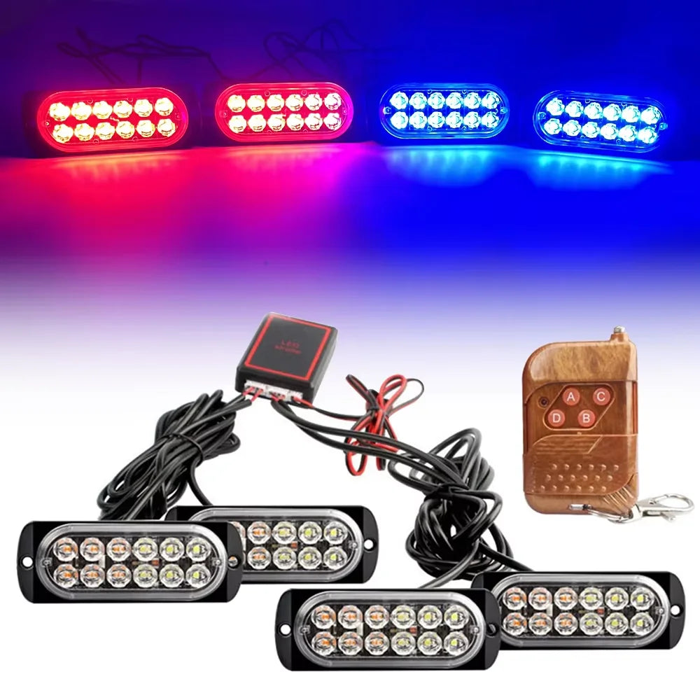 For Trailer 4X12 Remote Control Strobe Truck Flash Warning