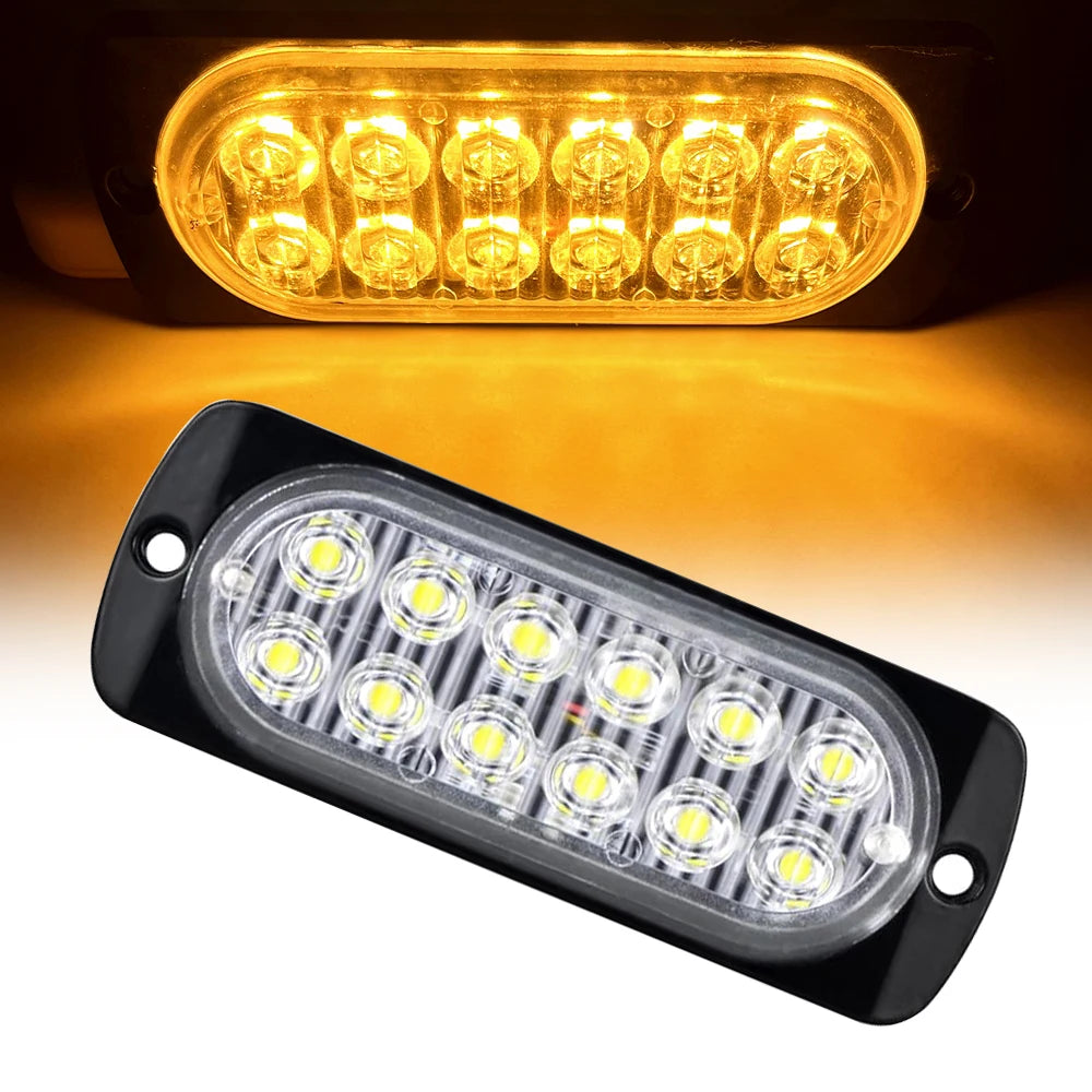 For Trailer 12LED Strobe Hazard Beacon Emergency Flashing Side
