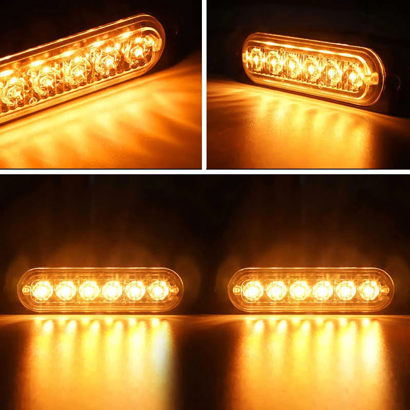 4P Truck Signal 12v-24v Strobe Grille Flashing Bar Side