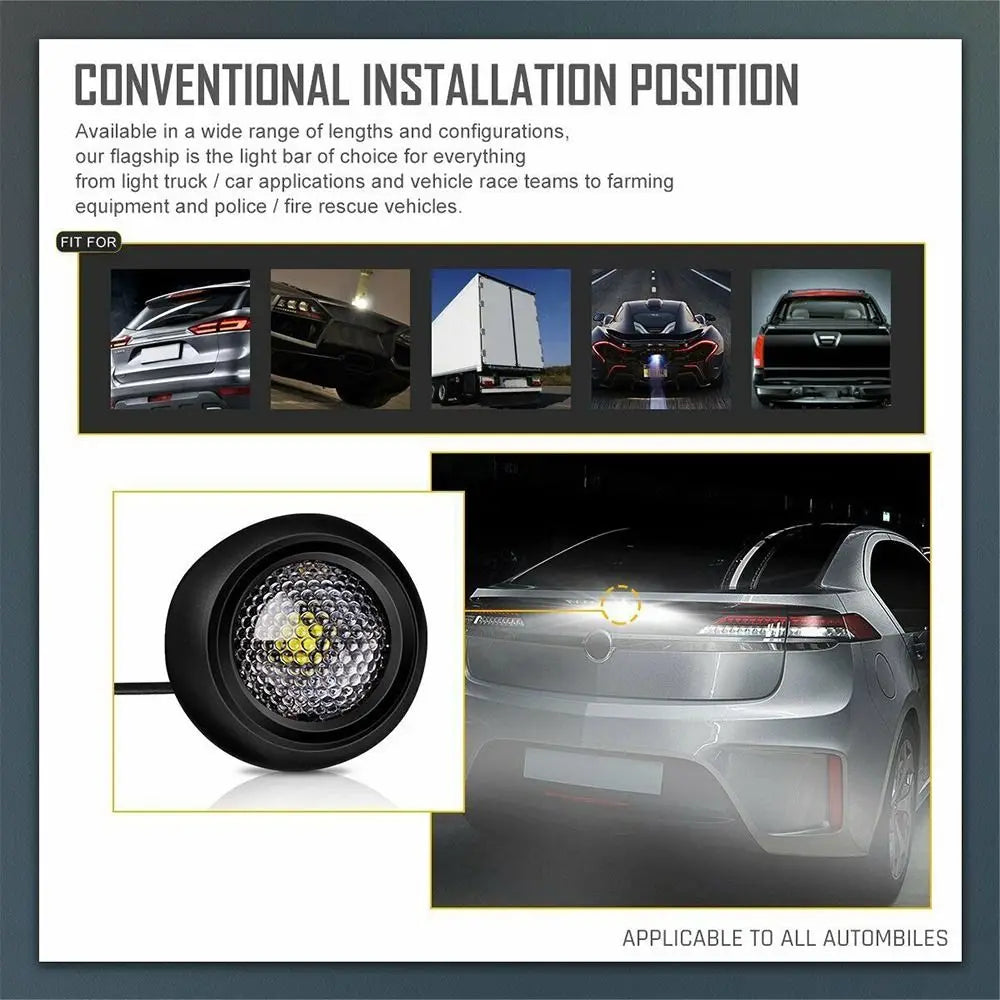 Super Bright Reverse White Parking Stop Brake Rear Tail