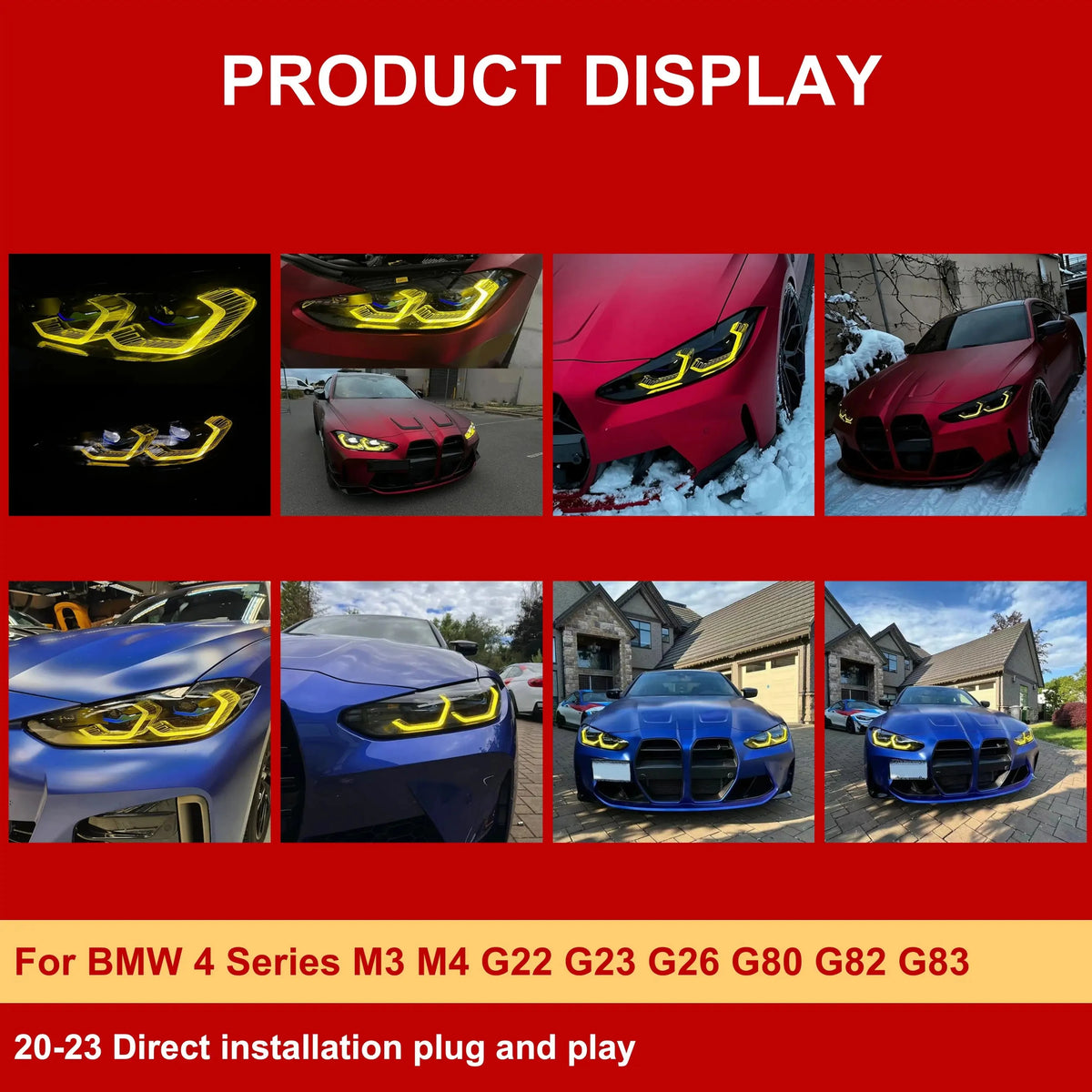 For BMW 4 Series G22 G23 Yellow Angel Eye Drl Boards G26 G80 G82