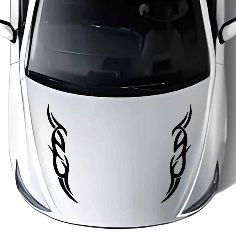 For Auto Vehicle Bumper Bonnet Vinyl 2PCS Modern Fire Flame