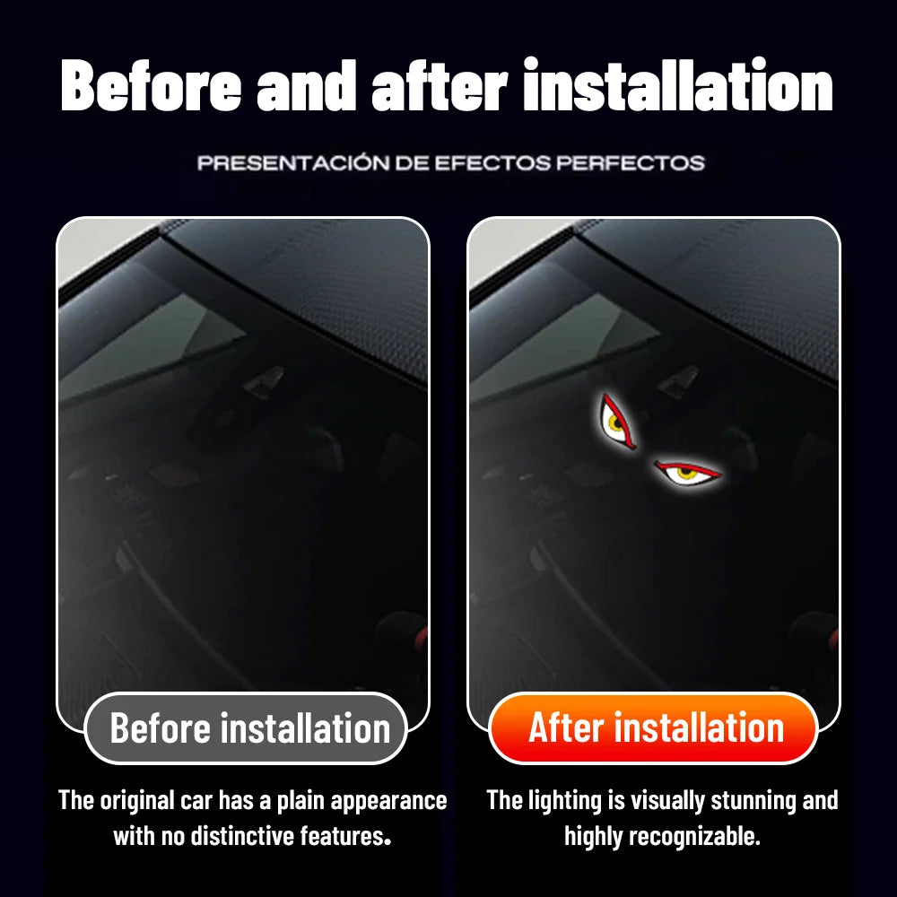 1PCS Warning Dynamic Devil S Eye Window type-c Solar