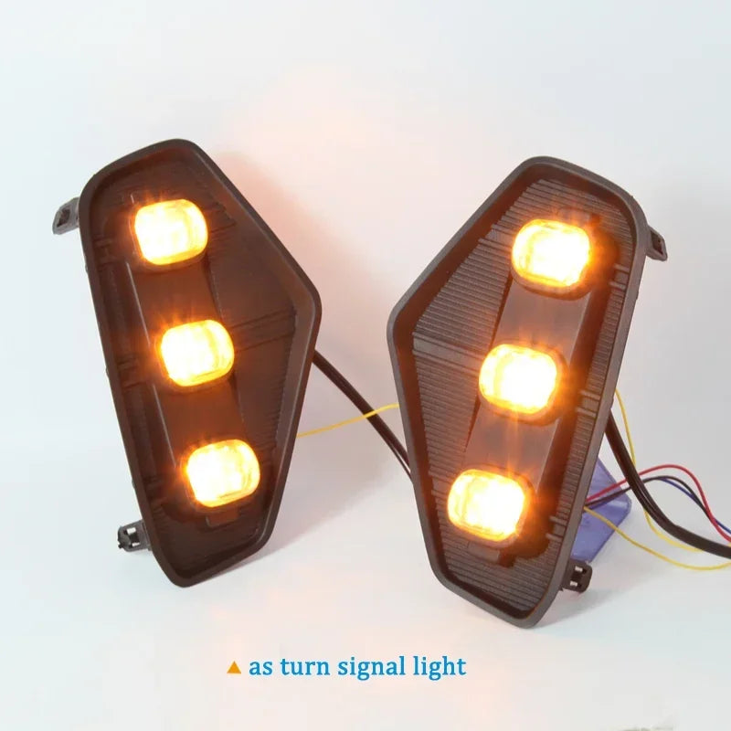 For Nissan Navara 2021 2022 Yellow Drl 12V Daylights Turn Signal
