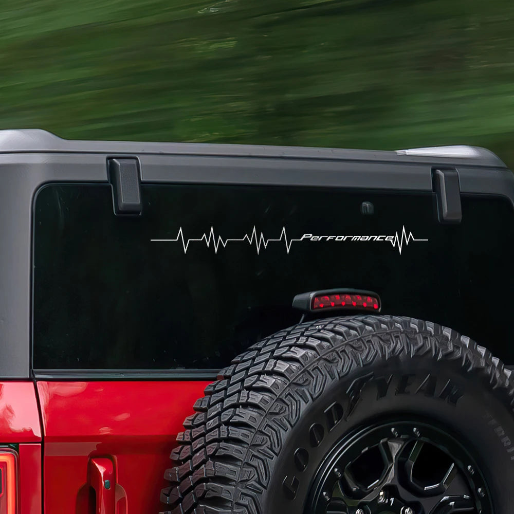 Reflective Performance Heartbeat Line Sticker Windshield