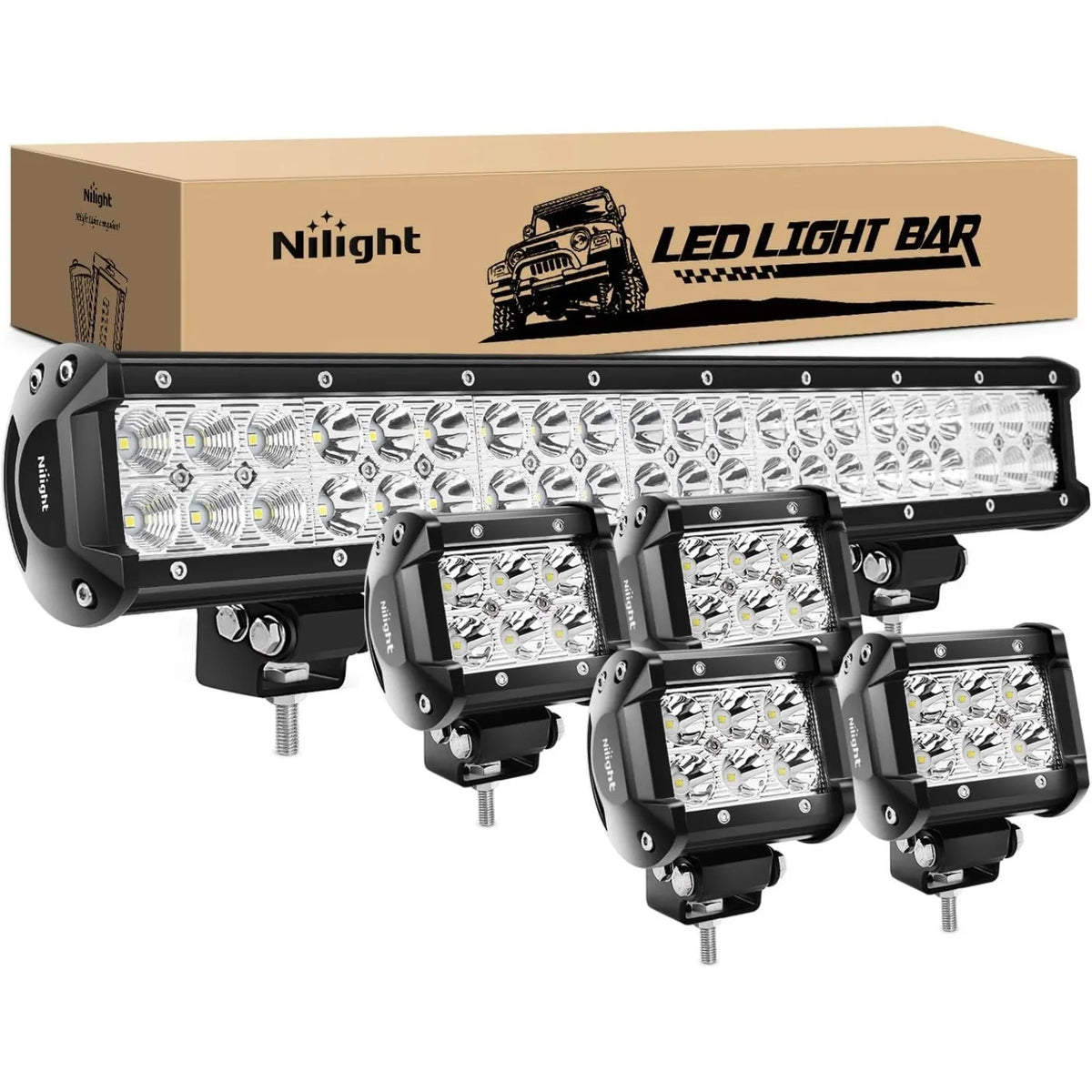 For Jeep Wrangler Boat Nilight ZH003 20inch 126W Spot Flood