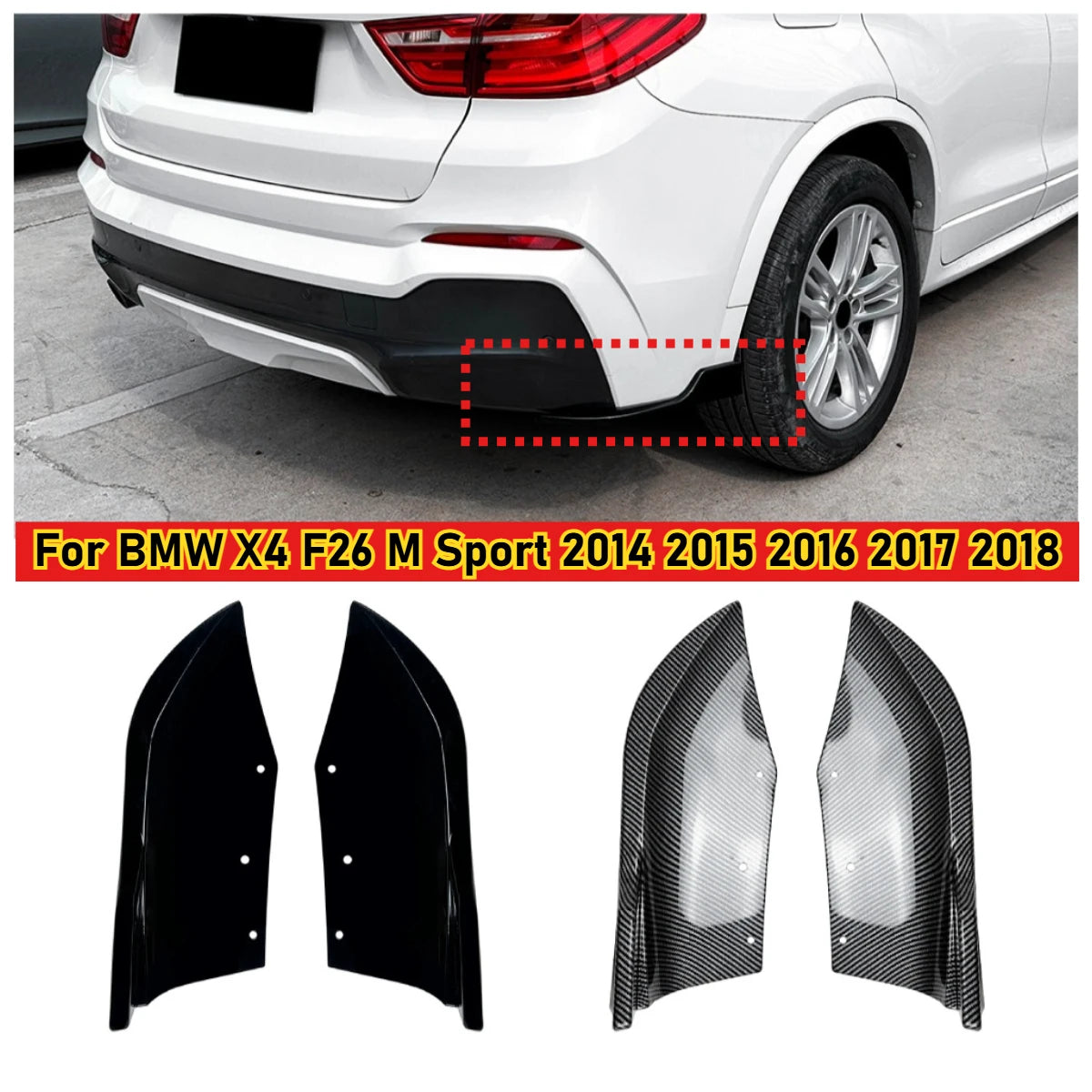 For BMW X4 F26 M Sport Rear Bumper Side Skirt Body Kits 2014