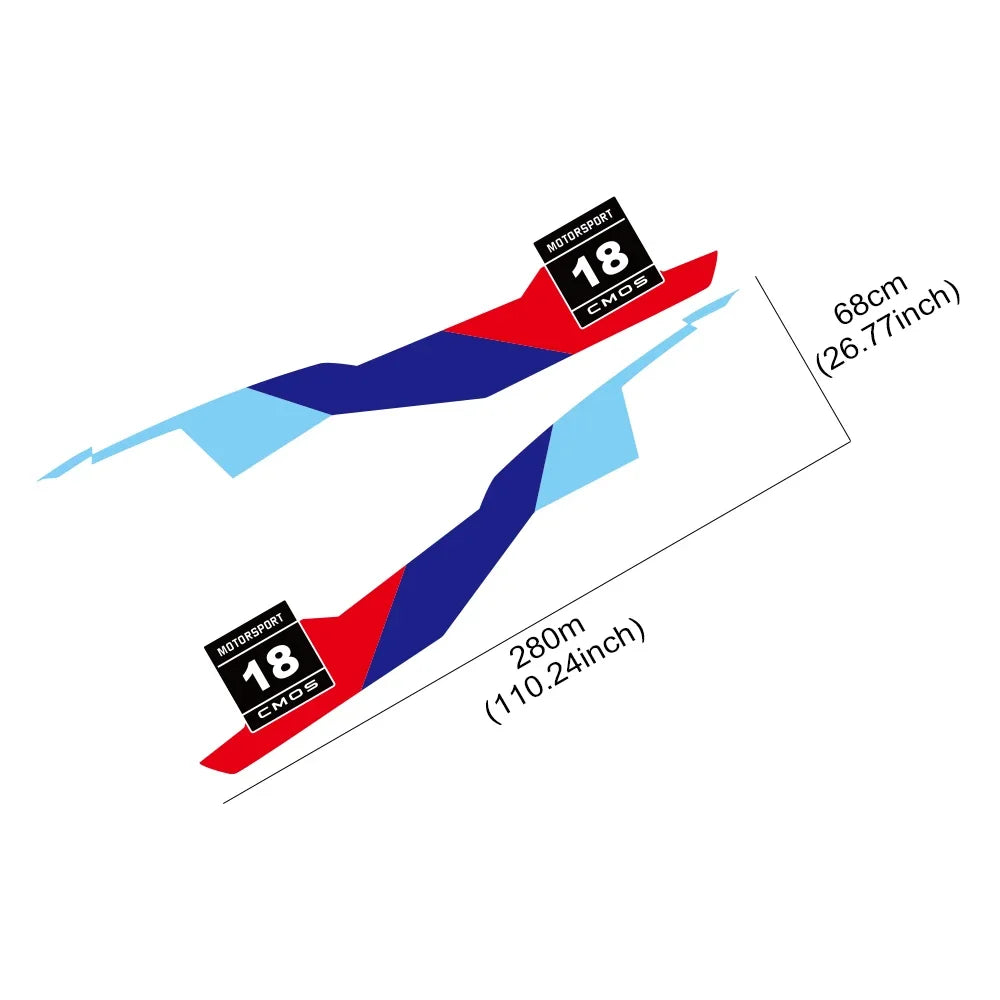 For BMW E46 E90 E60 F30 2PCS Vinyl Decals Side Body Trims