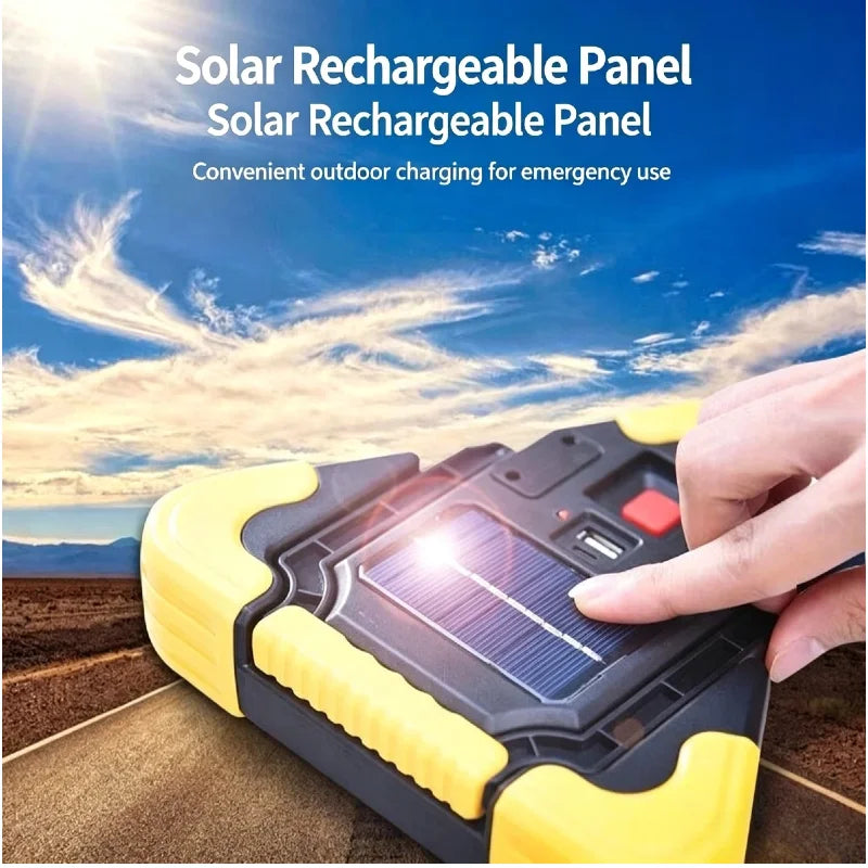 Emergency Triangle Warning In Solar Powered Portable Safety