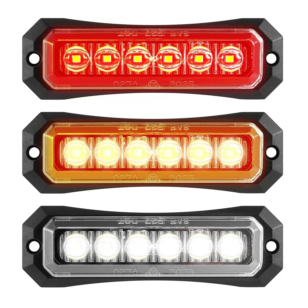 6LED Boat Trailer Marker Dark Smoked Lens White Side