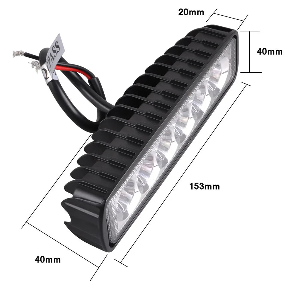 12V 18W 6LED Bright Waterproof Work Spotlight Offroad SUV