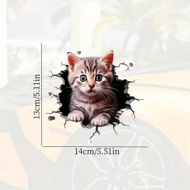 3D Motor Sticker Cute Cat Personalised Block Body Scratch