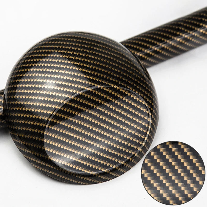 Super Glossy Black Gold Carbon Fibre Vinyl Sticker Wrap