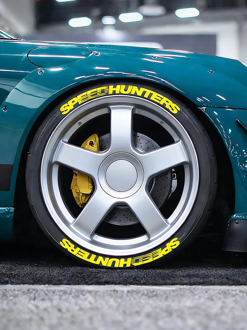 Yellow Speedhunters 3D Tire Letter Sticker Wheel Decor Decals