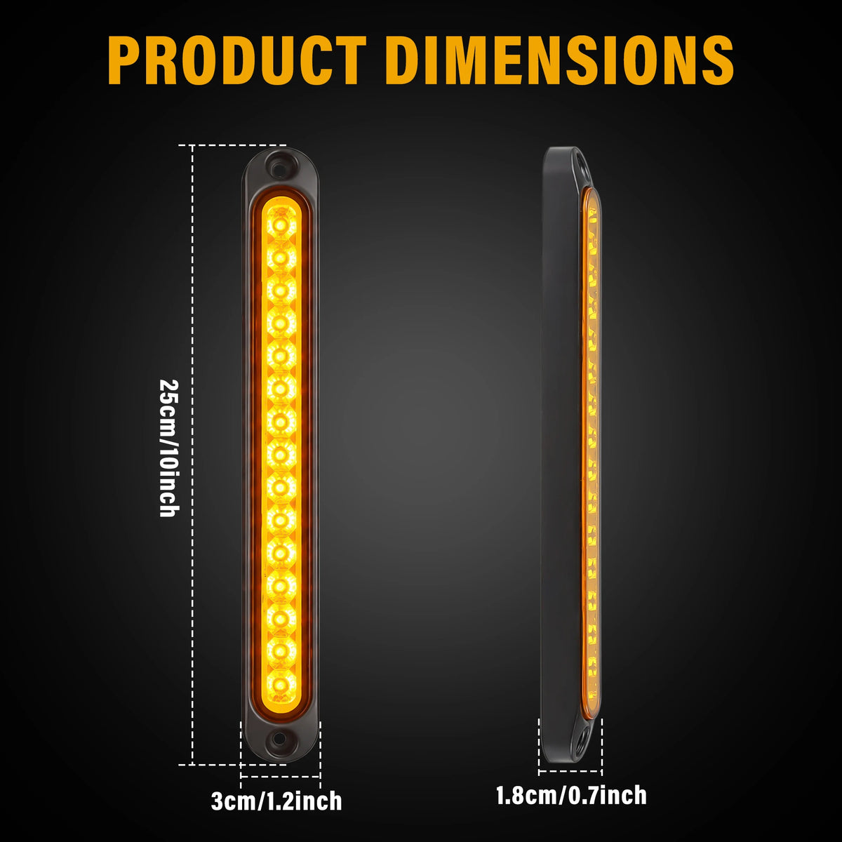 For Trailer 4PCS Yellow 12-24v 15LED Tail Rear Truck Lorry
