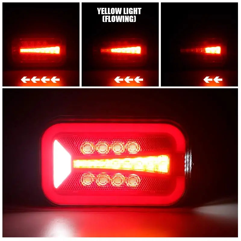 For Trailer Bus Pickup 6.5 Inch Combination Taillights Square