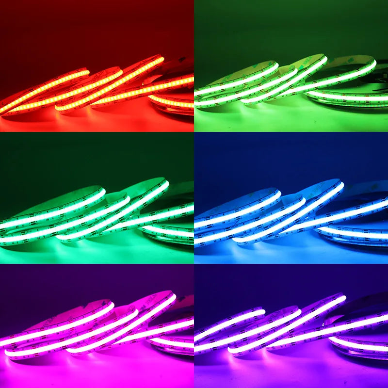 For Indoor Room Decor RGB Cob Strip Bar Meters 12V 24V Flexible