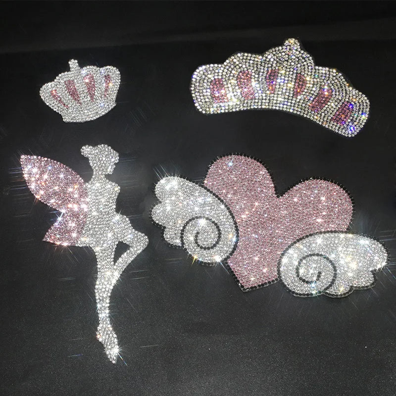 Bling Angel Wing Heart Crystal Sticker Rhinestone Stars 3D