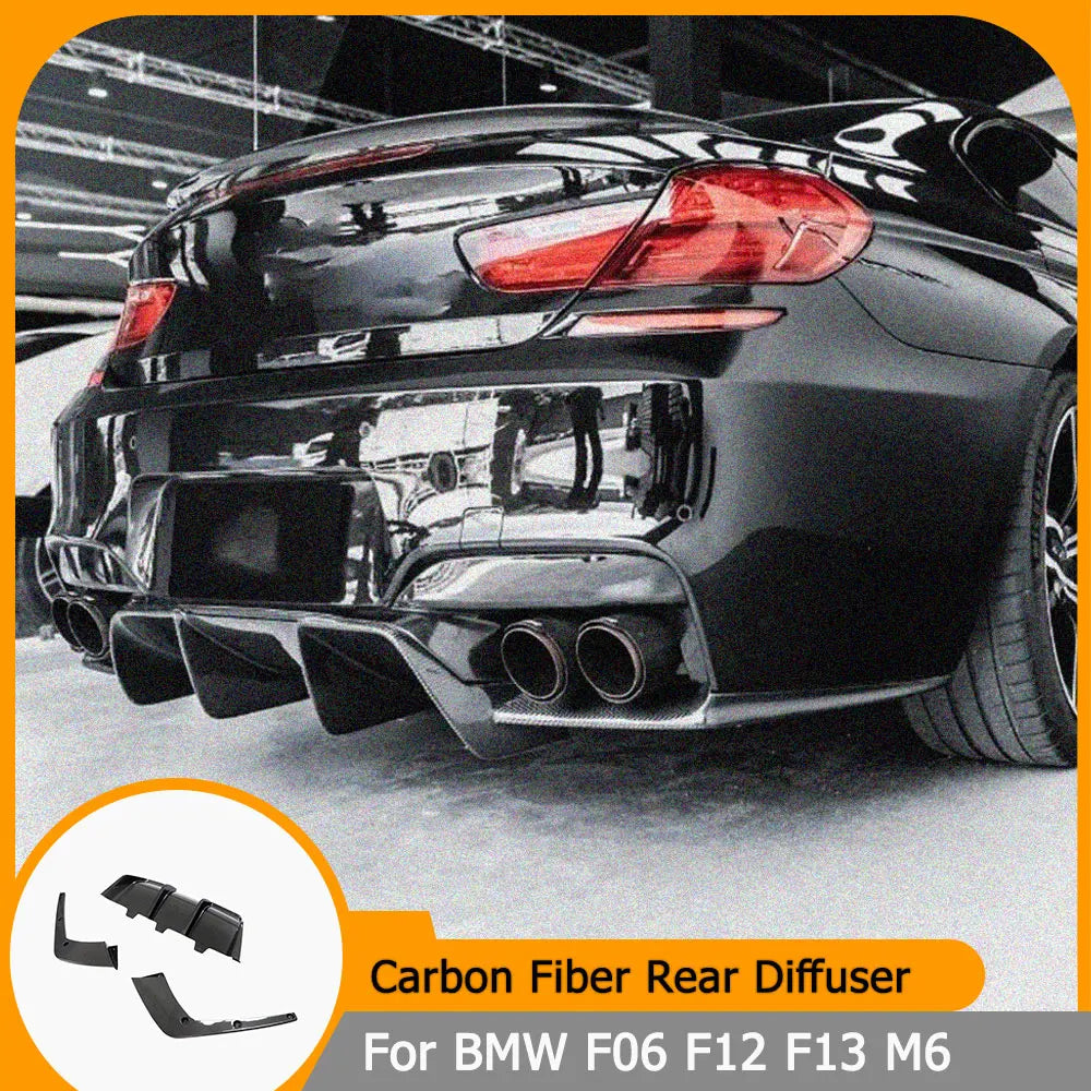 For BMW F06 F12 F13 M6 Carbon Fiber Frp Rear Bumper Lip Diffuser