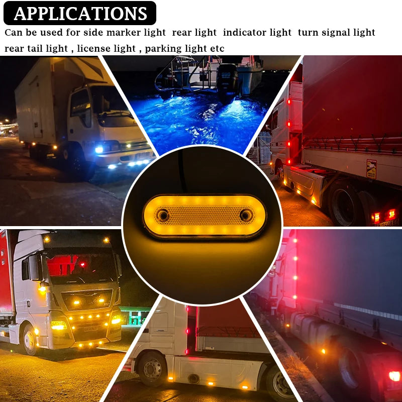 8PCS 12V 24V Side Front Rear Clearance Marker Parking