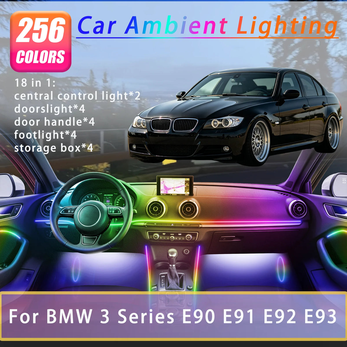 For BMW 3 Series E90 E91 E92 E93 In Interior Ambient Strips