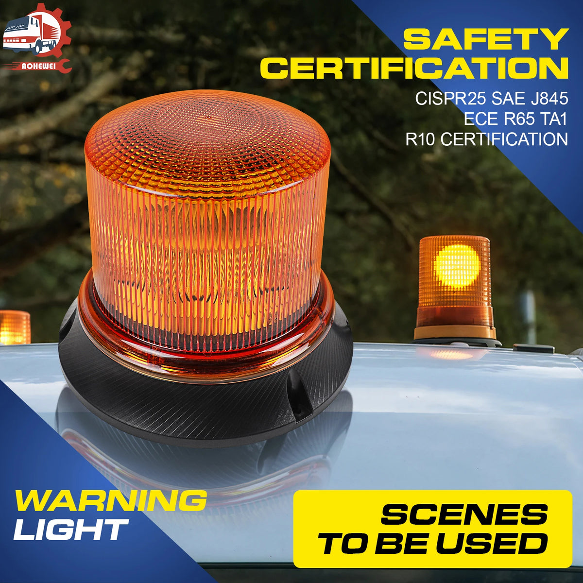 For Tractors Aohewei Rotating Flash Beacon Trailer Emergency