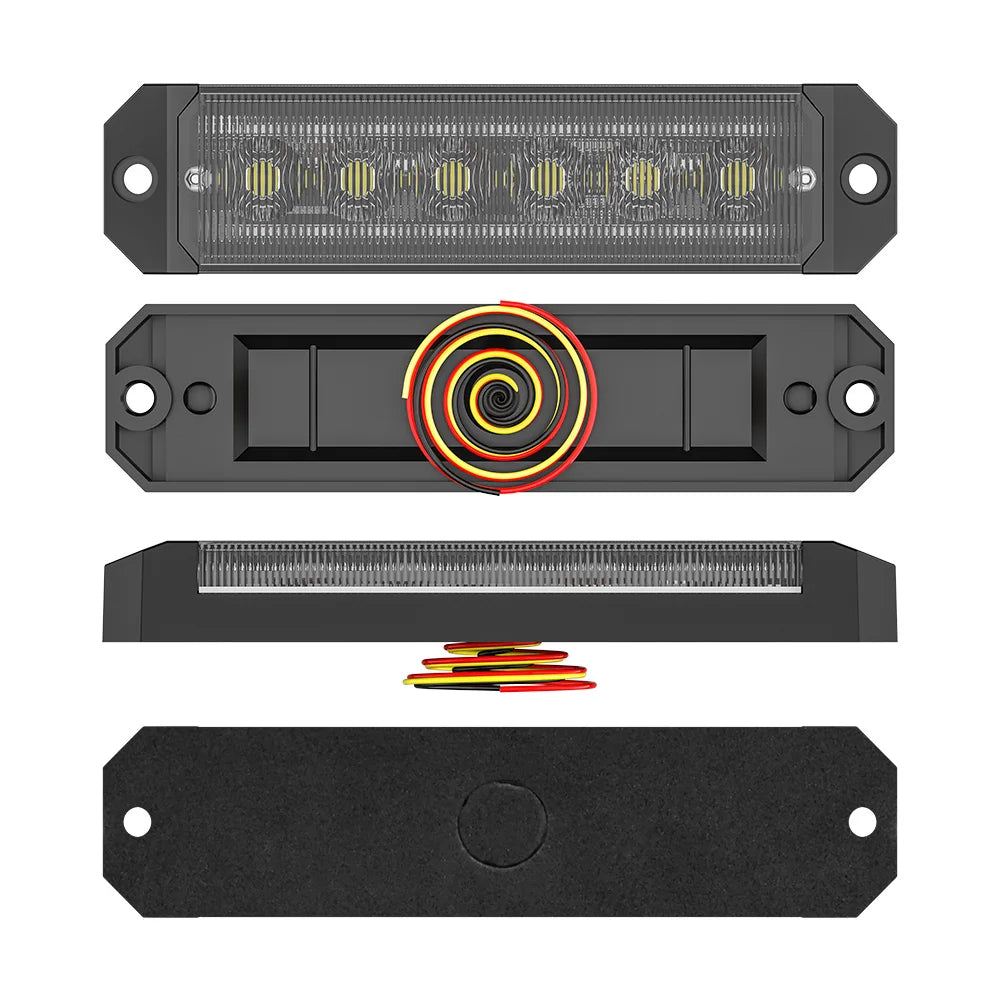 2X 24LED Strobe Warning Side Super Bright Grille Flashing