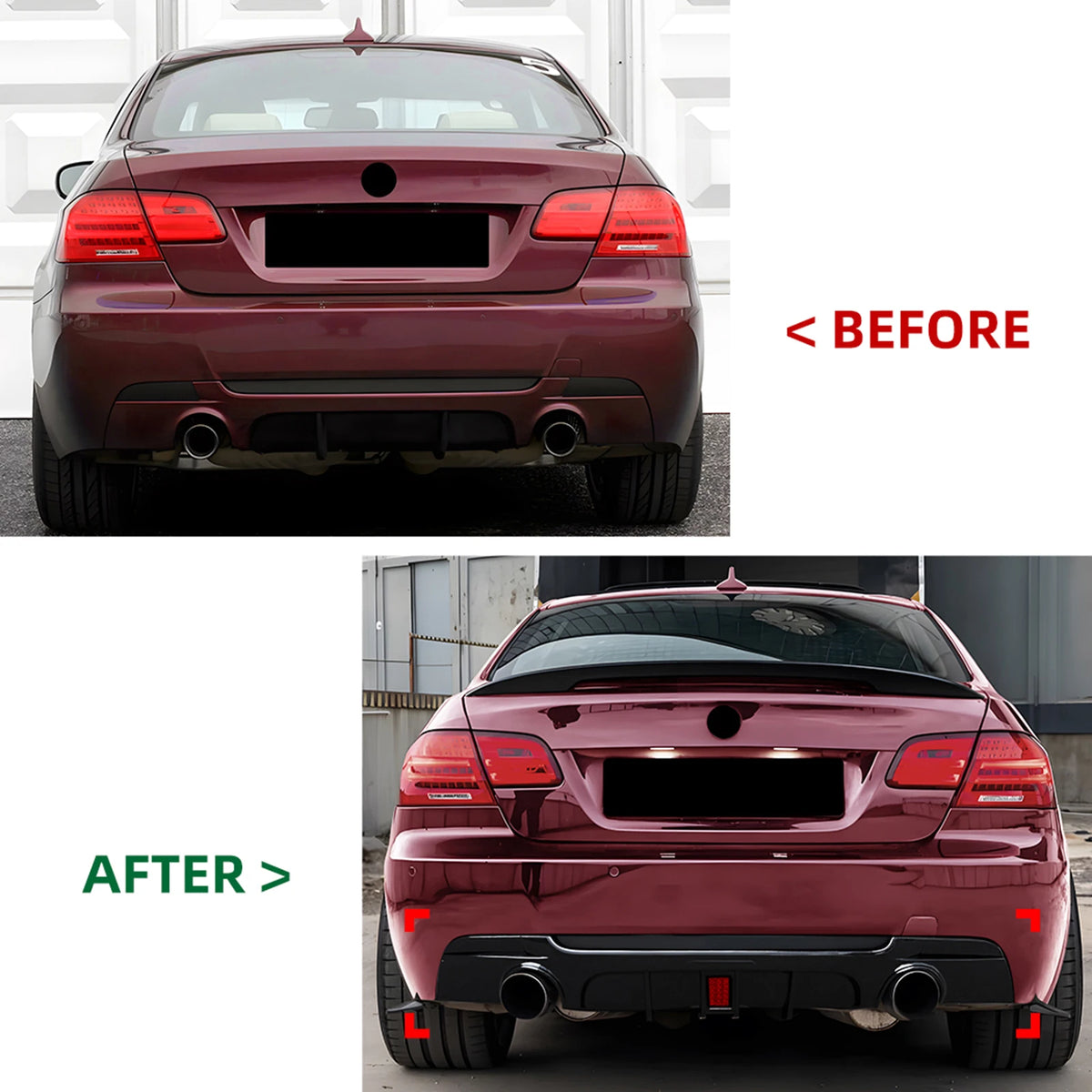 For 2006-2013 BMW 3 Series E92 Rear Bumper Diffuser Lip Carbon