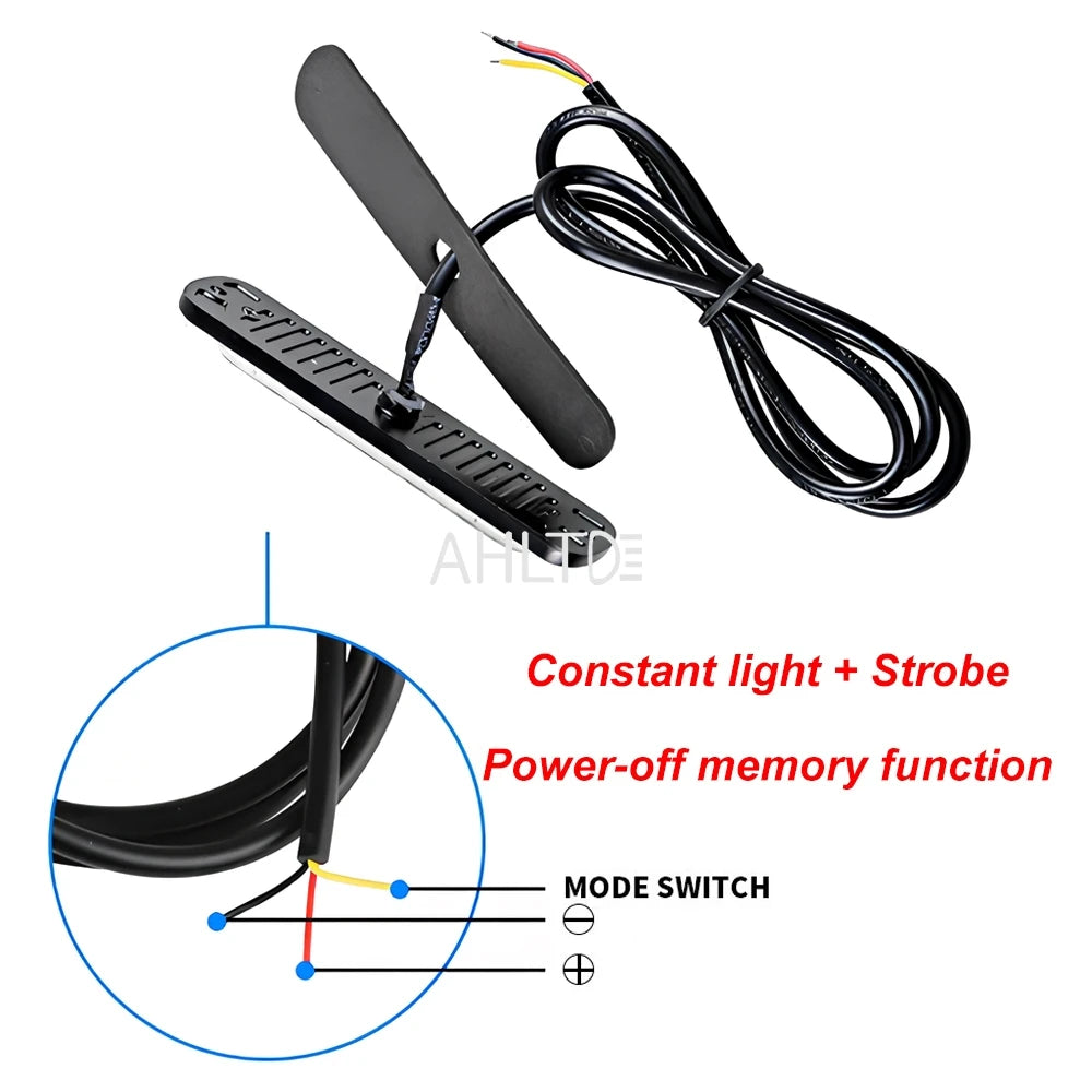 1PCS Truck Strobe Warning 6SMD Grille Flashing Side Bar