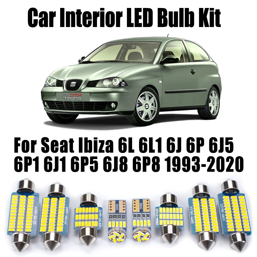 For SEAT Ibiza 6L 6L1 6J Interior Map Dome Luggage Reading Bulbs
