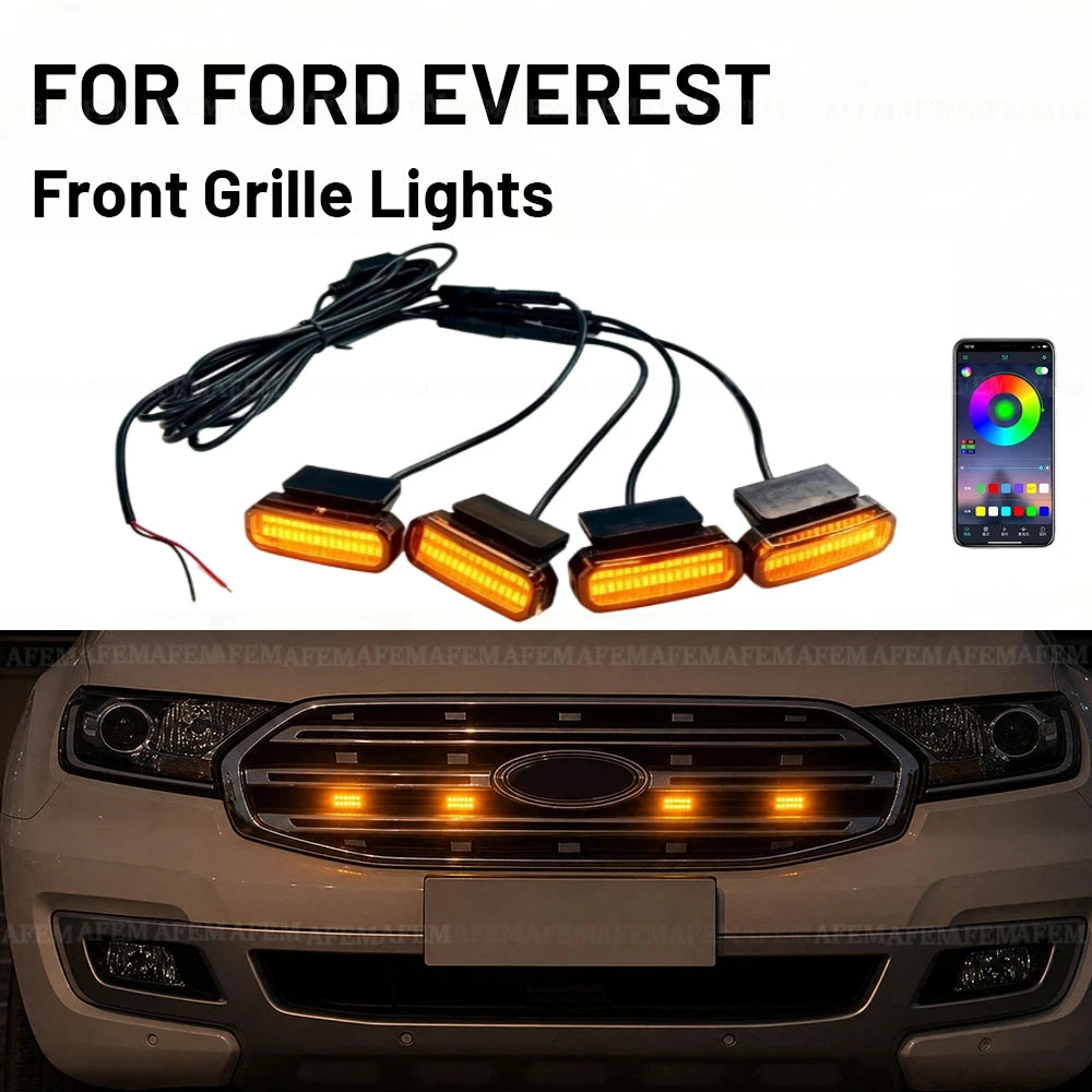 For Ford Everest Front Grille 12V Daytime Running Wheel Eyebrow