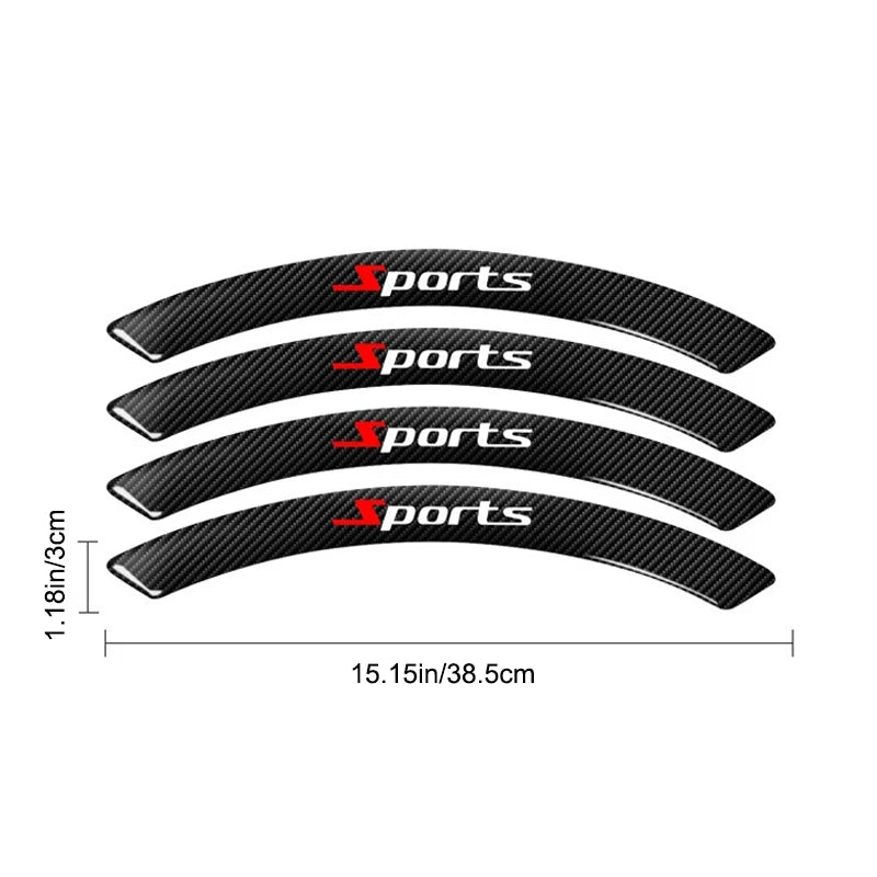 4PCS Carbon Fiber Protection Wheel Eyebrow Edge Guard