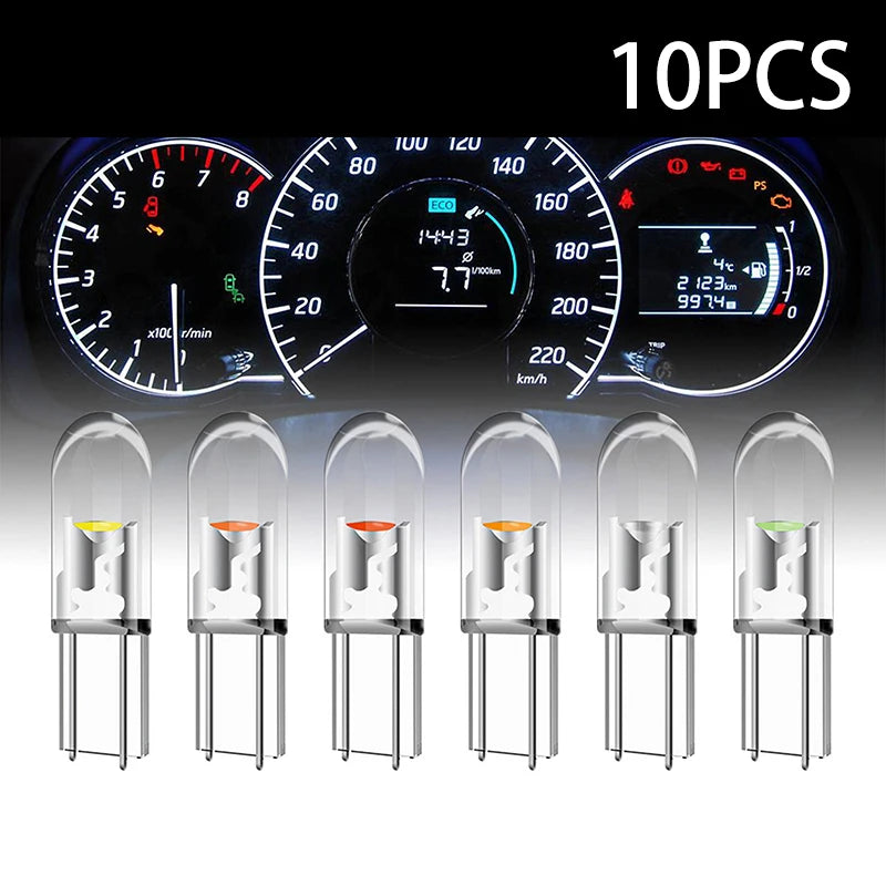 10PCS T5 Super Bright Cob Wedge Dashboard Gauge Warning